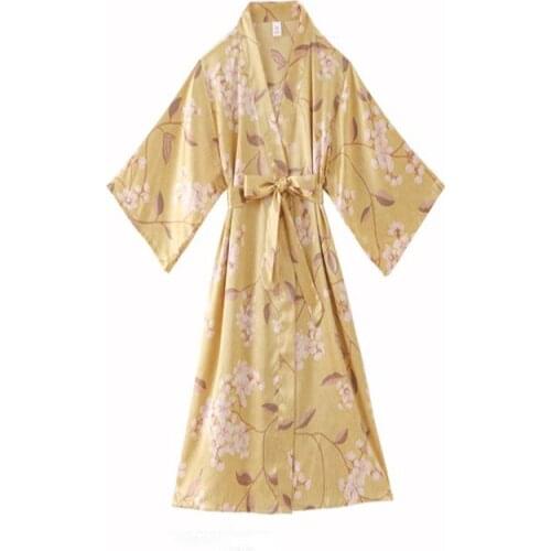 Print Bride Wedding Robe Summer Womens Bathrobe Bridesmaid Nighty Sleepwear Satin Sleep Kimono Nightdress Casual Home Nightgown