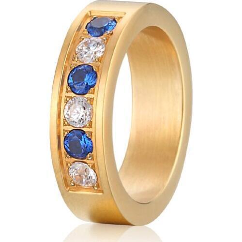 Handmade custom new design alliance womens cubic zirconia cz stone titanium wedding bands fashion ring 2015