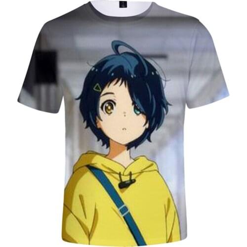 Cos Gift Anime Wonder Egg Priority T-Shirt Costume Cosplay Ohto Ai Tomori Kusunoki Sweatshirt Summer Colorful Adult Kid Casual