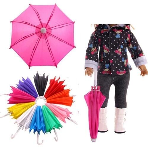 Colorful Mini Umbrella Rain Gear 18 Inch Doll Accessories Umbrella Photography Baby Toy Props Kids A6E2