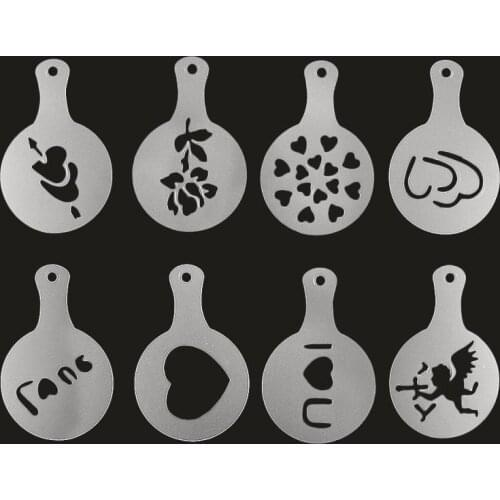 Creative Kitchen Accessories 8pc Fancy Coffee Printing Template Kitchen Tools Kitchenware Coffee Spray Template Kitchen Gadget