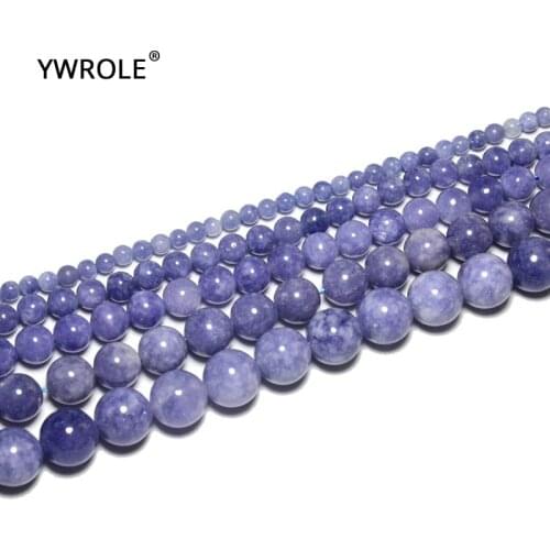Round Angelite Loose Natural Stone Beads For Jewelry Making Diy Bracelet Necklace Material 4 6 8 10 12mm Strand 15" Wholesale