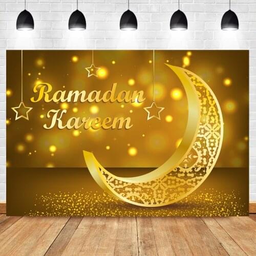Laeacco Happy Eid Mubarak Ramadan Festival Magic Moon Photographic Background Scene Vinyl Photography Backdrops For Photo Studio