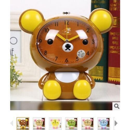 1 piece Kawaii San-X Rilakkuma lazy Bear Desk Alarm Clock Table big head Size 6 colors in colorful box