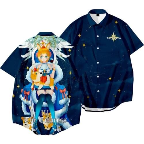 Men Casual Short Sleeve Blouse Loose Formal Turn-down-collar Shirt Male Fashion Dark Blue Print Cardigan Tops