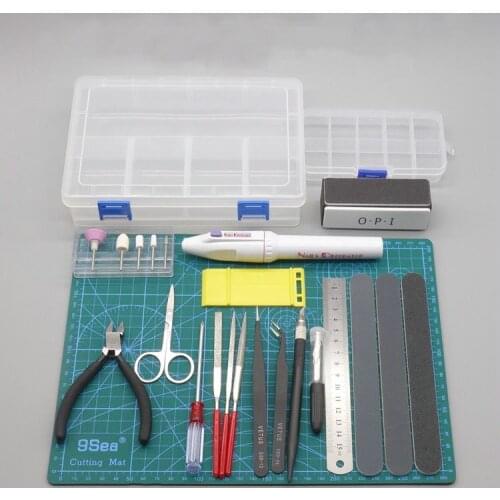 Gundam Military Model Making Tools Kit Toy Tweezers Cut pliers Graver Polished Assembly Tool - 19pcs/set Nine sea