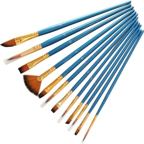 14Pcs By Number Pen Brushes Palette Painting Craft Drawing Art Supplies Artist Paint Brushes Set Art Model Paint Nylon Hair