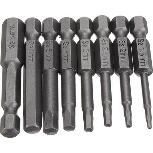 8pcs Hex Shank Key Drill Bit Set S2 Steel Quick Change Connect Impact Driver Electric Power Screwdriver Bits
