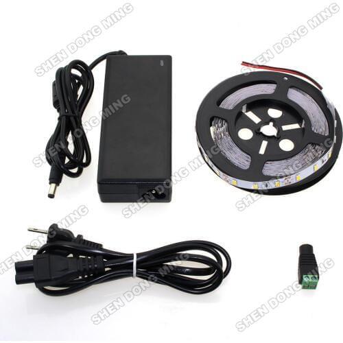 High Bright white/blue/red/green led strip set SMD 5630 60leds/m LED rope Light flexible led ribbon light+12V 6A Power Adapter