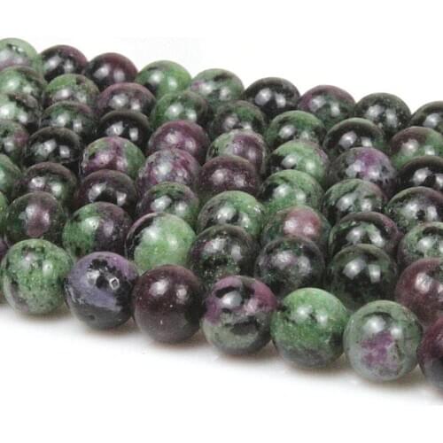 Natural Round Ruby Zoisite Gemstone Loose Beads 6 8 10 12mm For Necklace Bracelet DIY Jewelry Making 15inch Strand