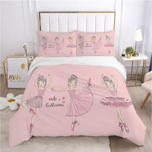Cartoon Childrens Bedding set for kids baby boy girls Duvet cover set pillow case Bed linens Quilt cover 140x200 Car Ballet