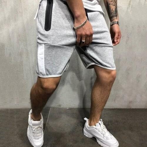 QNPQYX New Streetwear Sports Men Shorts Slim Stitching Five-point Jogging Pants Casual Mens Tether Closure Hip Hop Sweatpants