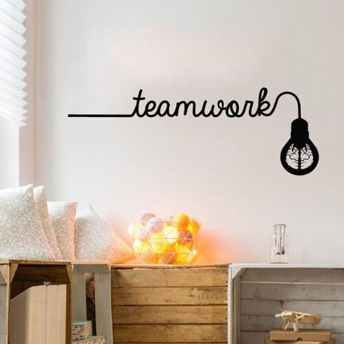 Teamwork office Vinyl wall decal thinking idea light bulb studio school room decoration decal interior wallpaper vinyl ph89