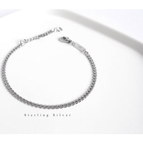 Punk Fashion Chain Bracelets For Women Statement High Quality 925 Sterling Silver Bangle Party Gifts Hot Sale 2019