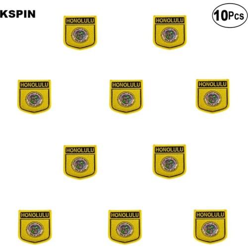 Honolulu Flag Embroidery Patches Iron on Saw on Transfer patches Sewing Applications for Clothes in Home&Garden