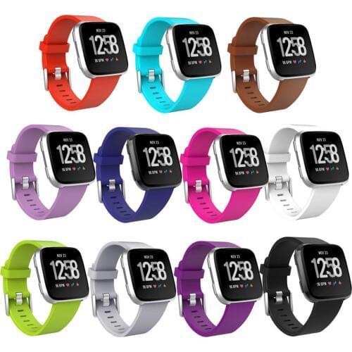 Bands Compatible with Fitbit Versa/Versa 2/Fitbit Versa Lite for Women and Men, Classic Soft Silicone Sport Strap Replacement