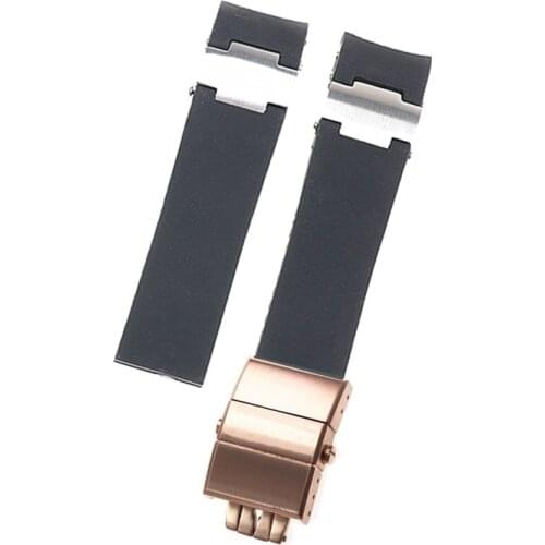 22mm Black Brown Blue Waterproof Silicone Rubber Strap Wristband Strap Bracelet For Ulysse Nardin Nardin MARINE DIVER Watch Band