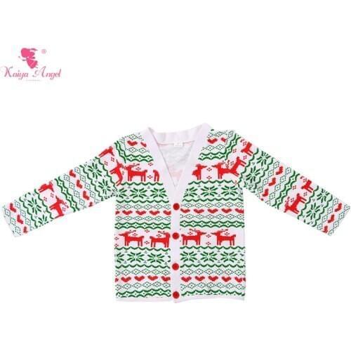 Christmas Baby Girl Clothes Christmas Reindeer Toddler Girl Clothing Cotton Long Sleeve Cardigan Jacket Christmas Baby Outfit