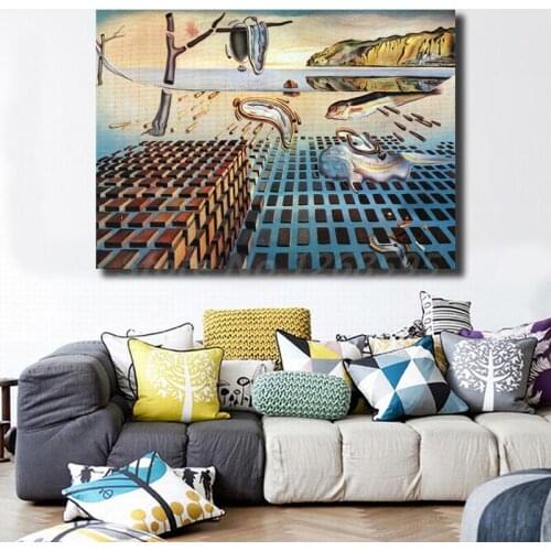 Salvadores Dalies The Disintegration Of The Persistence Of Memory Art Canvas Poster Painting Picture Print Home Bedroom Decor