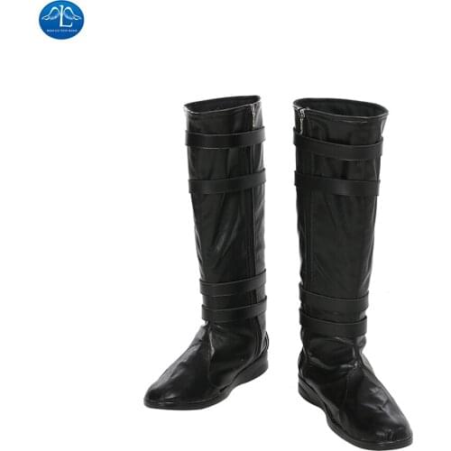 ManLuYunXiao Star Cosplay Wars Kylo Ren Cosplay Boots Faux Leather Shoes Black Men Halloween Costumes Custom Made