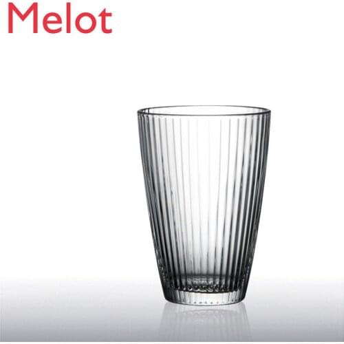 Handmade Glass Heat-Resistant Striped Water Cup Tea Cup Beer Steins Juice Cup Female Household Small Champagne Glasses