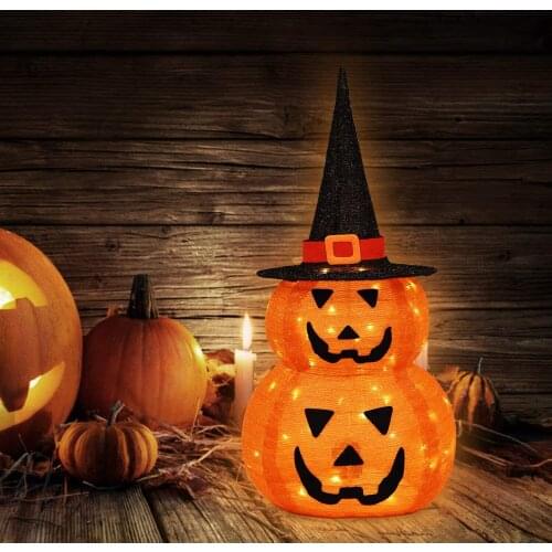 LED Toys for Halloween Pumpkin Lantern Luminous Hanging Light Ghost Festival Party Atmosphere Decoration Lighting Ornaments