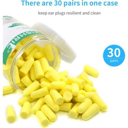 TISHRIC 30 Pairs Soft Sleep Earplugs Anti-noise Sleeping Ear Plugs Noise Insulation PU Earplugs Noise Reduction Rate 35.5db