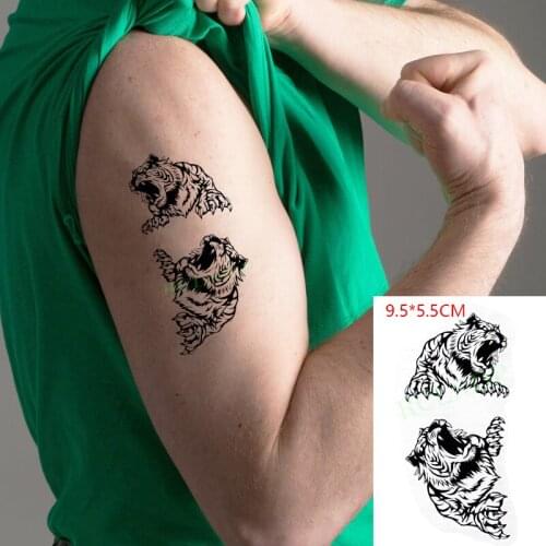 Waterproof Temporary Tattoo Sticker Tiger Big Animal Body Art Flash Tattoo Fake Tattoo for Women Men