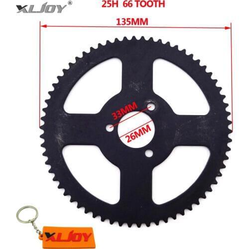 XLJOY 25H 66 Tooth Rear Chain Sprocket For 2 Stroke 47cc 49cc Mini Moto Pocket Bike
