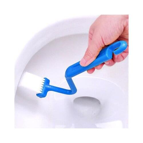 Japanese Curved Mini S-Shaped Sanitary Brush Corner Rim Cleaner Curved Bowl Handle S-Type Sanitary Toilet Brush