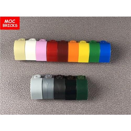 100pcs/lot MOC Bricks Colorful Modified Brick 1 x 2 x 1 1/3 with Curved Top fit with 6091 Educational Building Blocks Kids Gifts