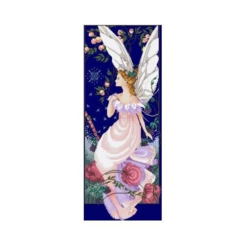 11CT/14CT/18CT diamond blue fabric Counted Cross Stitch Kit Angel of Spring Fairy Goddess with Violin with beads md