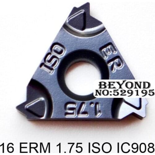 16ER 16 ERM 1.50 1.75 ISO IC908 Original Iscar 10pcs Indexable Tungsten Carbide Inserts Threading Lathe Tools Turning Cutter CNC