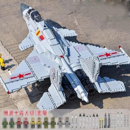 1999Pcs JuHang Building Blocks Military Series J-15 Flying Shark Plane Model Christmas Gift For Children