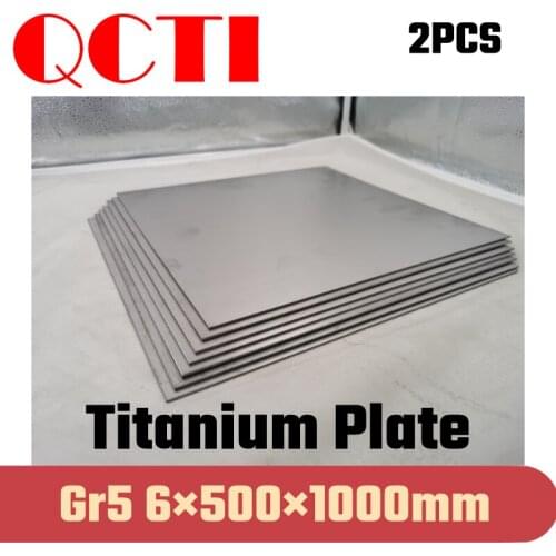 2pcs Gr5 Titanium Alloy Plate Ti Sheet 6*500*1000mm 6al-4v For DIY OEM Metalworking Supplies