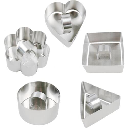 Mousse Ring 3D Round & Square Cake Molds Stainless Baking Push Steel Hand Kitchen Cake Dessert Moulds Decorating Baking Too J1X4