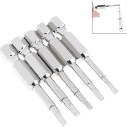 5pcs 1/4 Inch Hex Shank Magnetic Hex Head Screwdriver Bit Electric Driver Bits Hand Tools Screwdriver Drill Bit S2 50mm