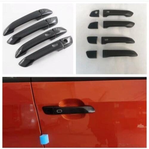 ABS Carbon Fiber Car Door Handle Bar Frame Cover Trim Sticker For ISUZU D-MAX 2021