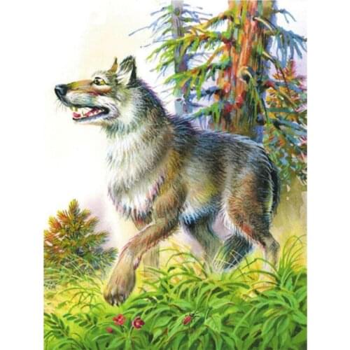 Full Diamond Embroidery Diy Diamond Painting by Number Cross Stitch Dog Steal Chicken Legs DIY 5D Square Mosaic Home Decoration