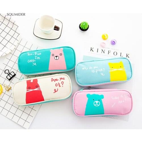 Stationery2021 Pencil cases Square animal pencil case school office zipper pencil case stationery student gifts student supplies