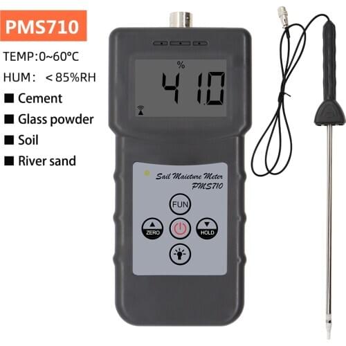 PMS710 Digital Soil Moisture Meter 0-50% High Precision Soil Hygrometer Test River Sand Soil Cement Land Plater Sensor Tool