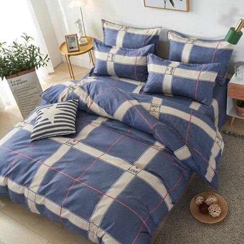 Home textile autumn bedding four-piece set Nordic wind grinding sheets are set 4-piece set dormitory three-piece set