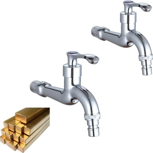 G1/2 Brass Lengthen Washing Machine Faucet Hotel Home Wall Mounted Quick Open Tap Single Cold Kitchen Bathroom Balcony Mop Pool Bibcock