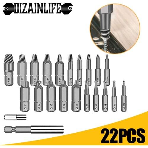 NEW 22 In 1 Extractor Screwdriver Remover Purpose Tools Screws Bolt Disassemble Stud Slip Teeth Damaged Stripped Demolish Broken