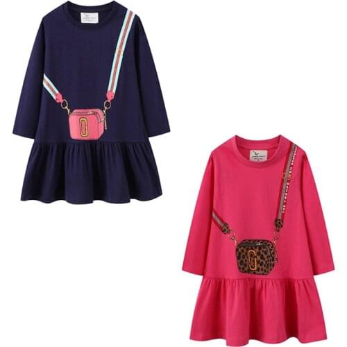 Jumping Meters New Animals Applique Cotton Princess Dresses with Clouds Print Fashion Baby Long Sleeve Party Girls Dress Kids