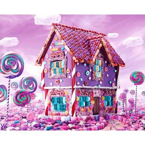 Full Square Drill 5D DIY Diamond Painting Candy House 3D Embroidery Cross Stitch Mosaic Rhinestone Home Decor Creative Gifts