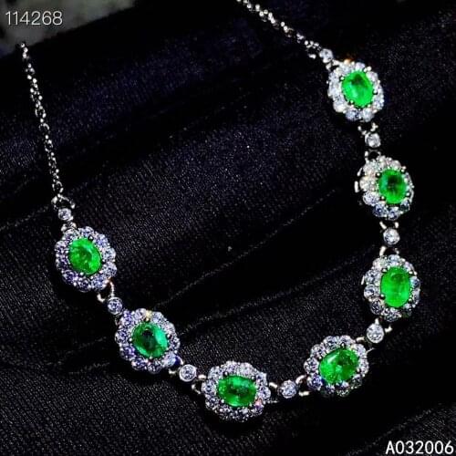 KJJEAXCMY fine jewelry 925 sterling silver inlaid natural emerald bracelet popular female hand bracelet support testing