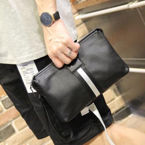Xiao.p Fashion Mens Clutch Bag High Quality Pu Leather Business Envelope Pocket Coin Purse Phone Bag