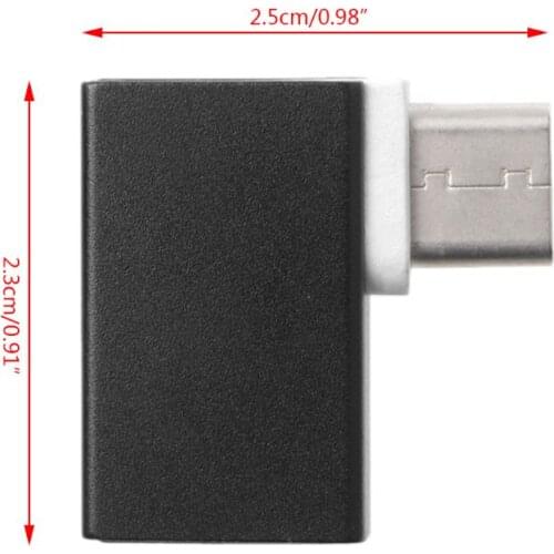 Y8AC 90 Degree Type C To USB 3.0 Female Data OTG Converter For Macbook Android Phone