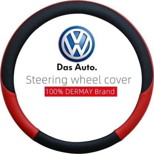 100% DERMAY Brand Leather Car Steering Wheel Cover for Volkswagen VW California Auto interior Accessories